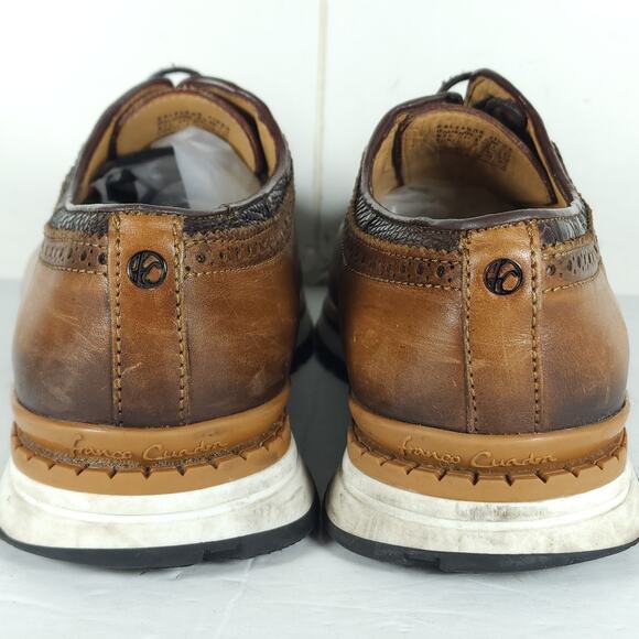 Franco Cuadra Men's 28,5 US10 Brown Distressed Leather Lace Up Trainer Sneakers - Picture 8 of 16